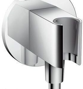 Hansgrohe Fixfit Porter S Uchwyt punktowy do słuchawki z kolankiem przyłączeniowym do węża chrom 26487000